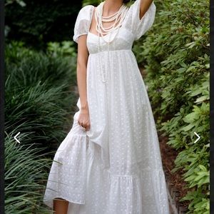 Shop Red Dress boutique. White eyelet cotton maxi dress.